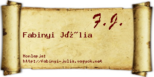 Fabinyi Júlia névjegykártya